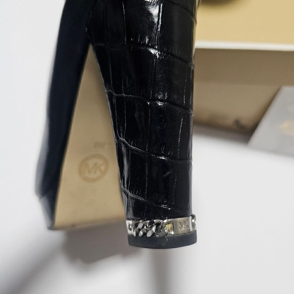 Michael Kors Black Leather Platform Pumps Classic High Heel Office Party Shoes 8 - Picture 8 of 11